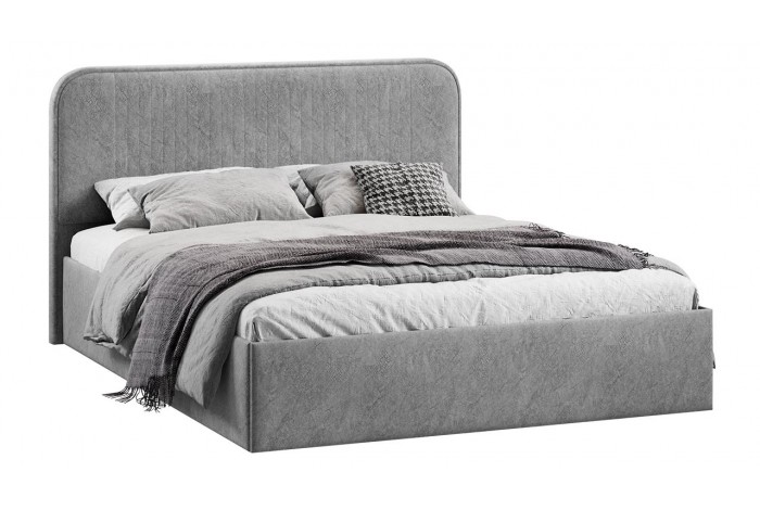 Кровать с ПМ «Тиффани» 1600 Тип 1 (с подъемным механизмом) Микровелюр Wellmart Silver