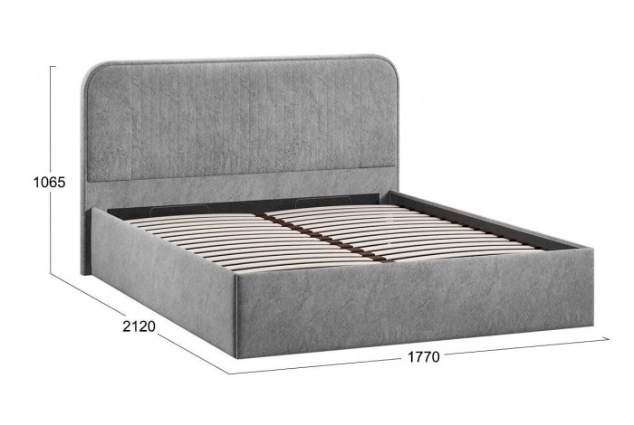 Кровать с ПМ «Тиффани» 1600 Тип 1 (с подъемным механизмом) Микровелюр Wellmart Silver