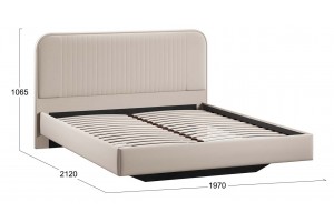 Кровать без ПМ Тиффани 1800 Тип 1 без подъемного механизма Велюр Confetti Cream