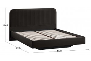 Кровать без ПМ Тиффани 1800 Тип 1 без подъемного механизма Велюр Confetti Stone