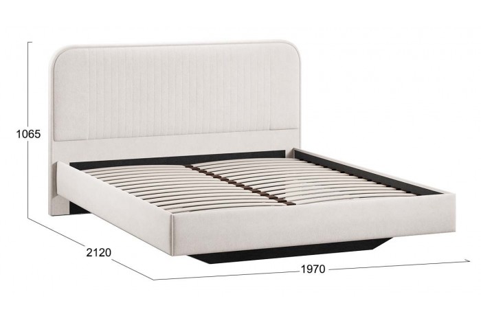 Кровать без ПМ «Тиффани» 1800 Тип 1 (без подъемного механизма) Велюр Бежевый