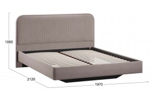 Кровать без ПМ Тиффани 1800 Тип 1 без подъемного механизма Велюр Мокко темный