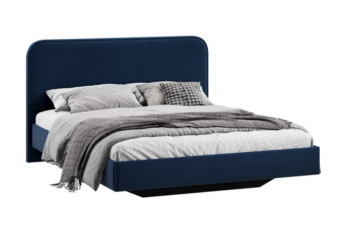 Кровать без ПМ «Тиффани» 1800 Тип 1 (без подъемного механизма) Микровелюр Wellmart Blue