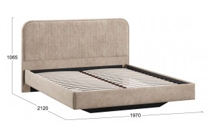 Кровать без ПМ Тиффани 1800 Тип 1 без подъемного механизма Микровелюр Wellmart Dark Beige