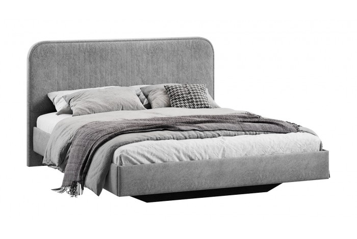 Кровать без ПМ «Тиффани» 1800 Тип 1 (без подъемного механизма) Микровелюр Wellmart Silver