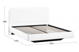 Кровать без ПМ Тиффани 1800 Тип 1 без подъемного механизма Экокожа белая Polo