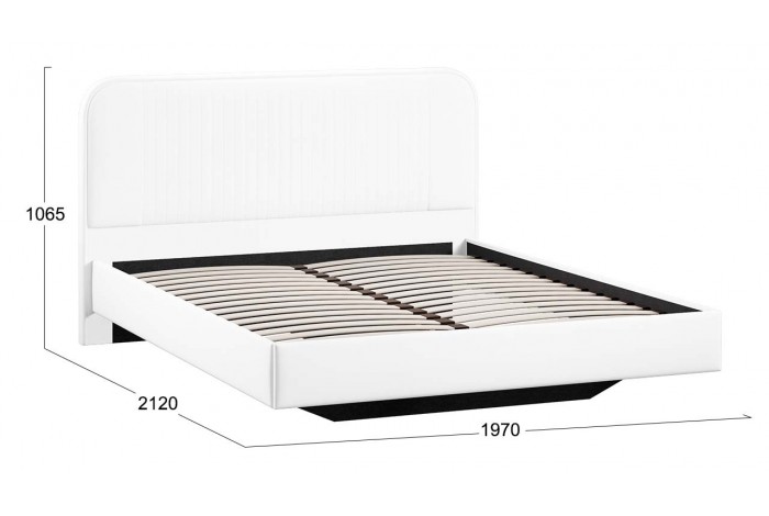 Кровать без ПМ «Тиффани» 1800 Тип 1 (без подъемного механизма) Экокожа белая Polo