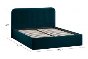 Кровать с ПМ Тиффани 1800 Тип 1 с подъемным механизмом Велюр Confetti Izumrud