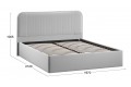 Кровать с ПМ «Тиффани» 1800 Тип 1 (с подъемным механизмом) Велюр Confetti Silver