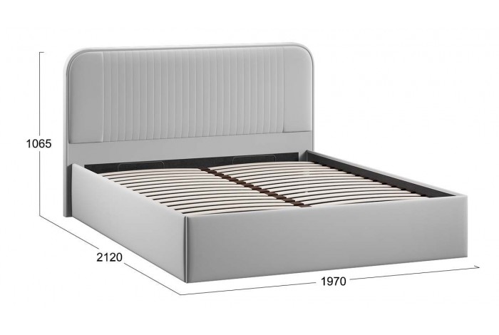 Кровать с ПМ «Тиффани» 1800 Тип 1 (с подъемным механизмом) Велюр Confetti Silver