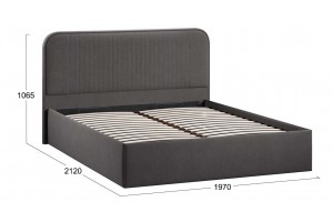 Кровать с ПМ Тиффани 1800 Тип 1 с подъемным механизмом Велюр Графит