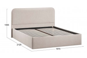 Кровать с ПМ Тиффани 1800 Тип 1 с подъемным механизмом Велюр Мокко светлый