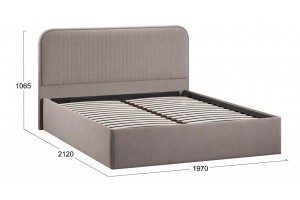 Кровать с ПМ Тиффани 1800 Тип 1 с подъемным механизмом Велюр Мокко темный