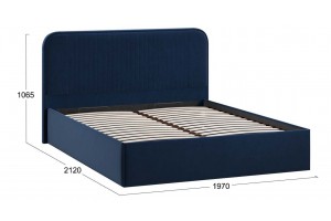 Кровать с ПМ Тиффани 1800 Тип 1 с подъемным механизмом Микровелюр Wellmart Blue