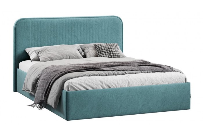 Кровать с ПМ «Тиффани» 1800 Тип 1 (с подъемным механизмом) Микровелюр Wellmart Indigo