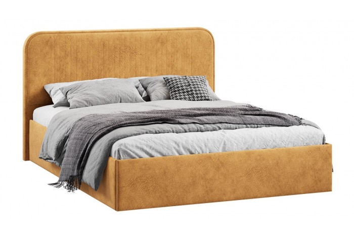 Кровать с ПМ «Тиффани» 1800 Тип 1 (с подъемным механизмом) Микровелюр Wellmart Yellow