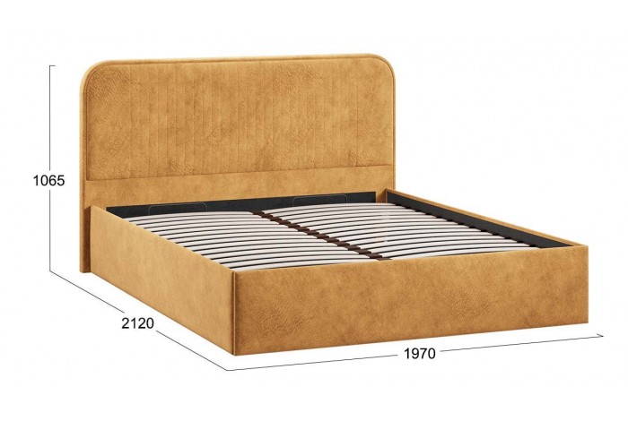 Кровать с ПМ «Тиффани» 1800 Тип 1 (с подъемным механизмом) Микровелюр Wellmart Yellow