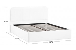 Кровать с ПМ Тиффани 1800 Тип 1 с подъемным механизмом Экокожа белая Polo