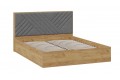 Кровать без ПМ «Хилтон» 1600 Тип 1 (без подъемного механизма) Дуб Крафт золотой, Велюр Серый