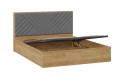 Кровать с ПМ «Хилтон» Тип 1 (с подъемным механизмом) Дуб Крафт золотой, Велюр Серый