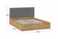 Кровать с ПМ «Хилтон» Тип 1 (с подъемным механизмом) Дуб Крафт золотой, Велюр Серый