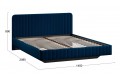 Кровать без ПМ «Шелли» 1400 Тип 1 (без подъемного механизма) Велюр Confetti Blue