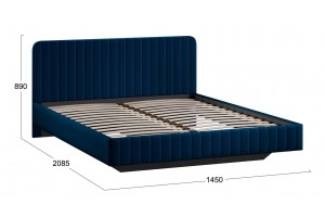 Кровать без ПМ Шелли 1400 Тип 1 (без подъемного механизма) Велюр Confetti Blue