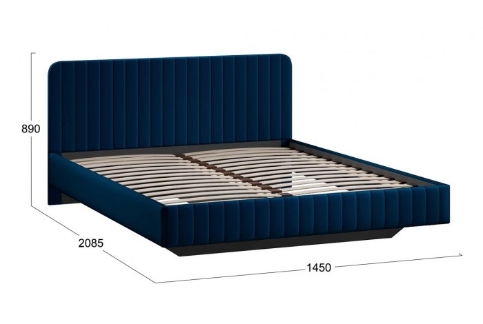 Кровать без ПМ «Шелли» 1400 Тип 1 (без подъемного механизма) Велюр Confetti Blue