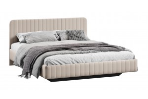 Кровать без ПМ Шелли 1400 Тип 1 (без подъемного механизма) Велюр Confetti Cream
