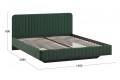 Кровать без ПМ «Шелли» 1400 Тип 1 (без подъемного механизма) Велюр Confetti Deep forest