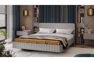 Кровать без ПМ Шелли 1400 Тип 1 (без подъемного механизма) Велюр Confetti Silver