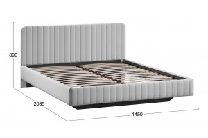 Кровать без ПМ Шелли 1400 Тип 1 (без подъемного механизма) Велюр Confetti Silver