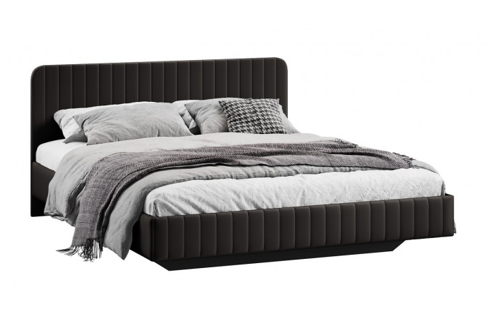 Кровать без ПМ «Шелли» 1400 Тип 1 (без подъемного механизма) Велюр Confetti Stone