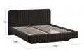 Кровать без ПМ «Шелли» 1400 Тип 1 (без подъемного механизма) Велюр Confetti Stone