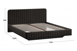 Кровать без ПМ Шелли 1400 Тип 1 (без подъемного механизма) Велюр Confetti Stone