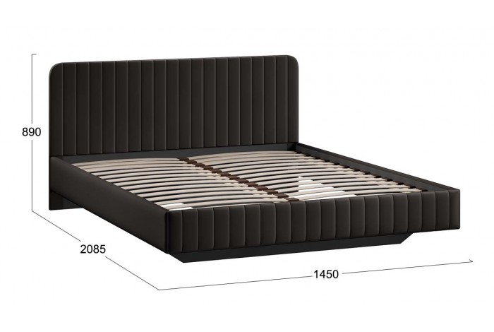 Кровать без ПМ «Шелли» 1400 Тип 1 (без подъемного механизма) Велюр Confetti Stone