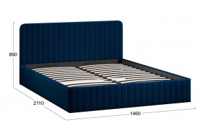 Кровать с ПМ Шелли 1400 Тип 1 (с подъемным механизмом и заглушиной) Велюр Confetti Blue
