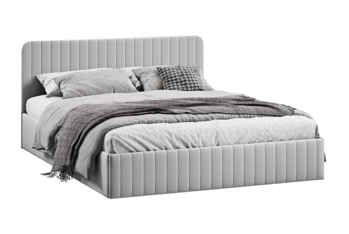 Кровать с ПМ «Шелли» 1400 Тип 1 (с подъемным механизмом и заглушиной) Велюр Confetti Silver