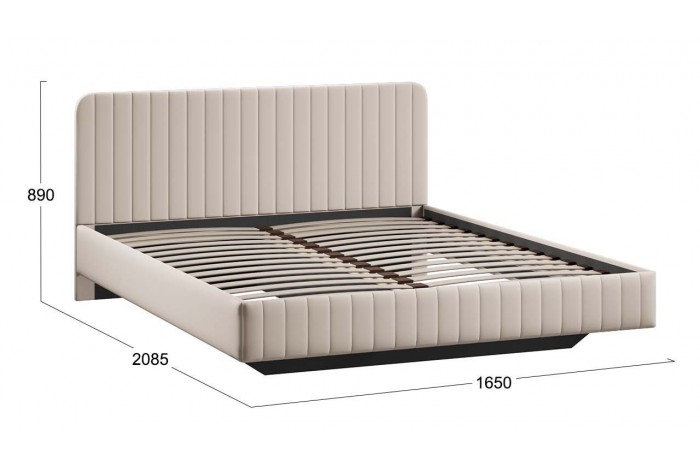 Кровать без ПМ «Шелли» 1600 Тип 1 (без подъемного механизма) Велюр Confetti Cream