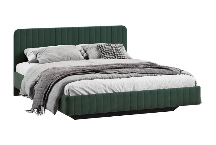 Кровать без ПМ «Шелли» 1600 Тип 1 (без подъемного механизма) Велюр Confetti Deep forest