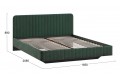 Кровать без ПМ «Шелли» 1600 Тип 1 (без подъемного механизма) Велюр Confetti Deep forest