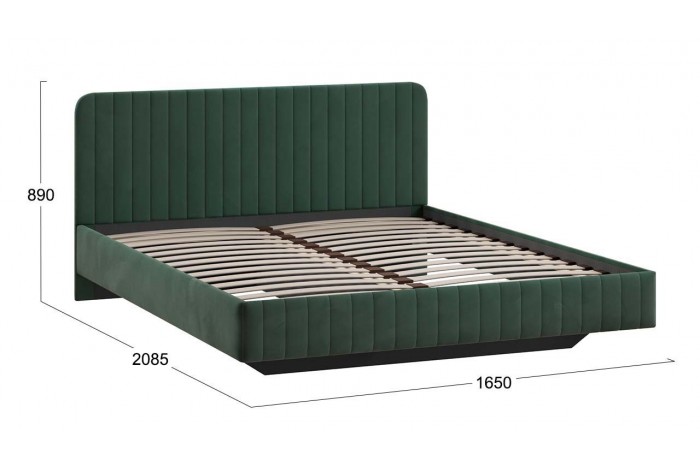 Кровать без ПМ «Шелли» 1600 Тип 1 (без подъемного механизма) Велюр Confetti Deep forest