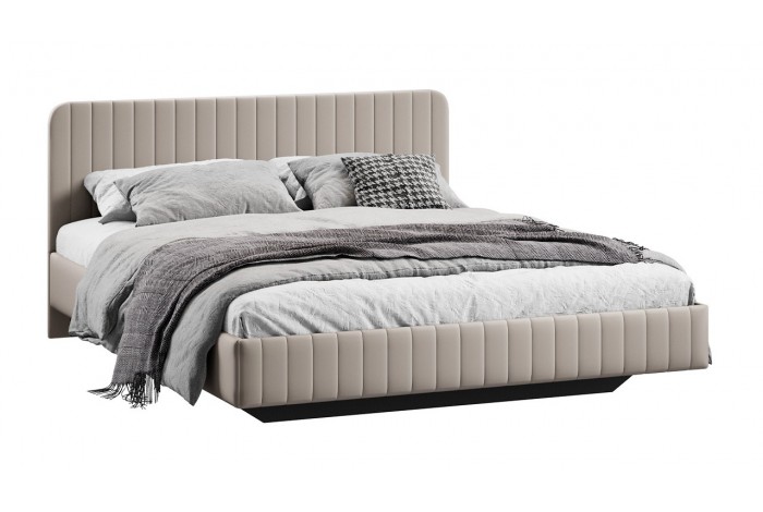 Кровать без ПМ «Шелли» 1600 Тип 1 (без подъемного механизма) Велюр Confetti Smoke