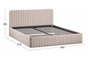 Кровать с ПМ Шелли 1600 Тип 1 (с подъемным механизмом) Велюр Confetti Cream