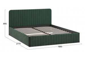 Кровать с ПМ Шелли 1600 Тип 1 (с подъемным механизмом) Велюр Confetti Deep forest