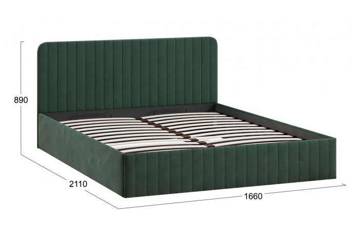Кровать с ПМ «Шелли» 1600 Тип 1 (с подъемным механизмом) Велюр Confetti Deep forest