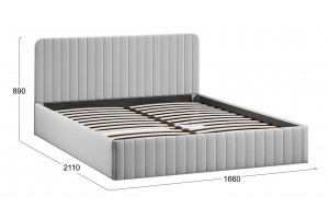 Кровать с ПМ Шелли 1600 Тип 1 (с подъемным механизмом) Велюр Confetti Silver