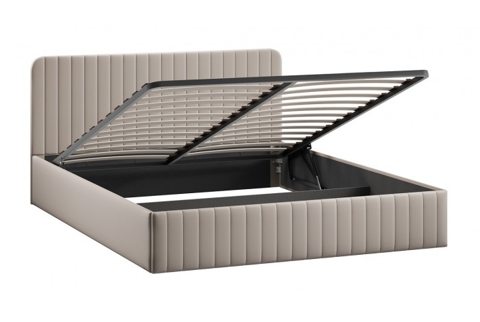 Кровать с ПМ «Шелли» 1600 Тип 1 (с подъемным механизмом) Велюр Confetti Smoke