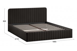 Кровать с ПМ Шелли 1600 Тип 1 (с подъемным механизмом) Велюр Confetti Stone