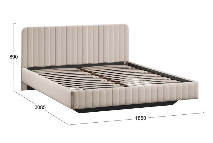 Кровать без ПМ «Шелли» 1800 Тип 1 (без подъемного механизма) Велюр Confetti Cream